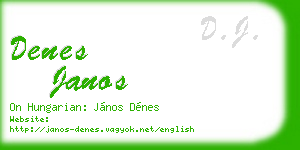 denes janos business card
