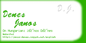 denes janos business card